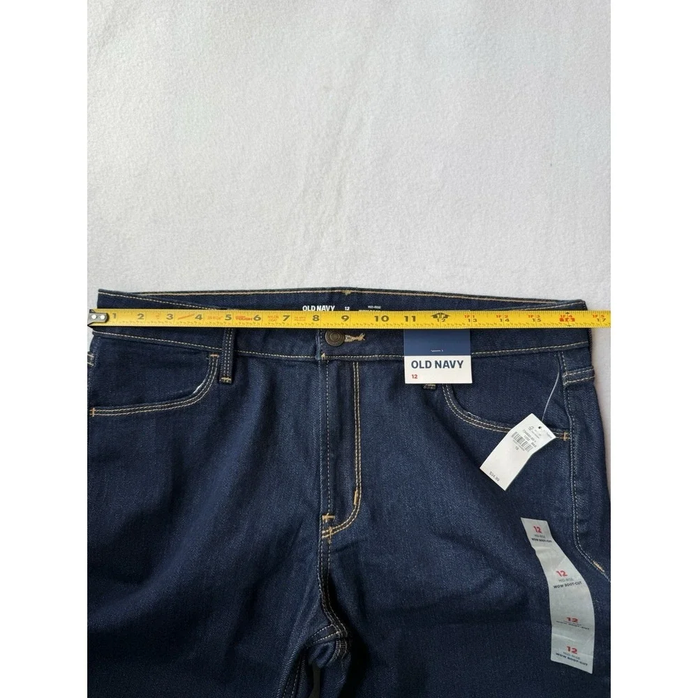 Old Navy Wow Boot Cut Jeans Womens 12 Mid Rise Dark Wash NWT Stretch Denim